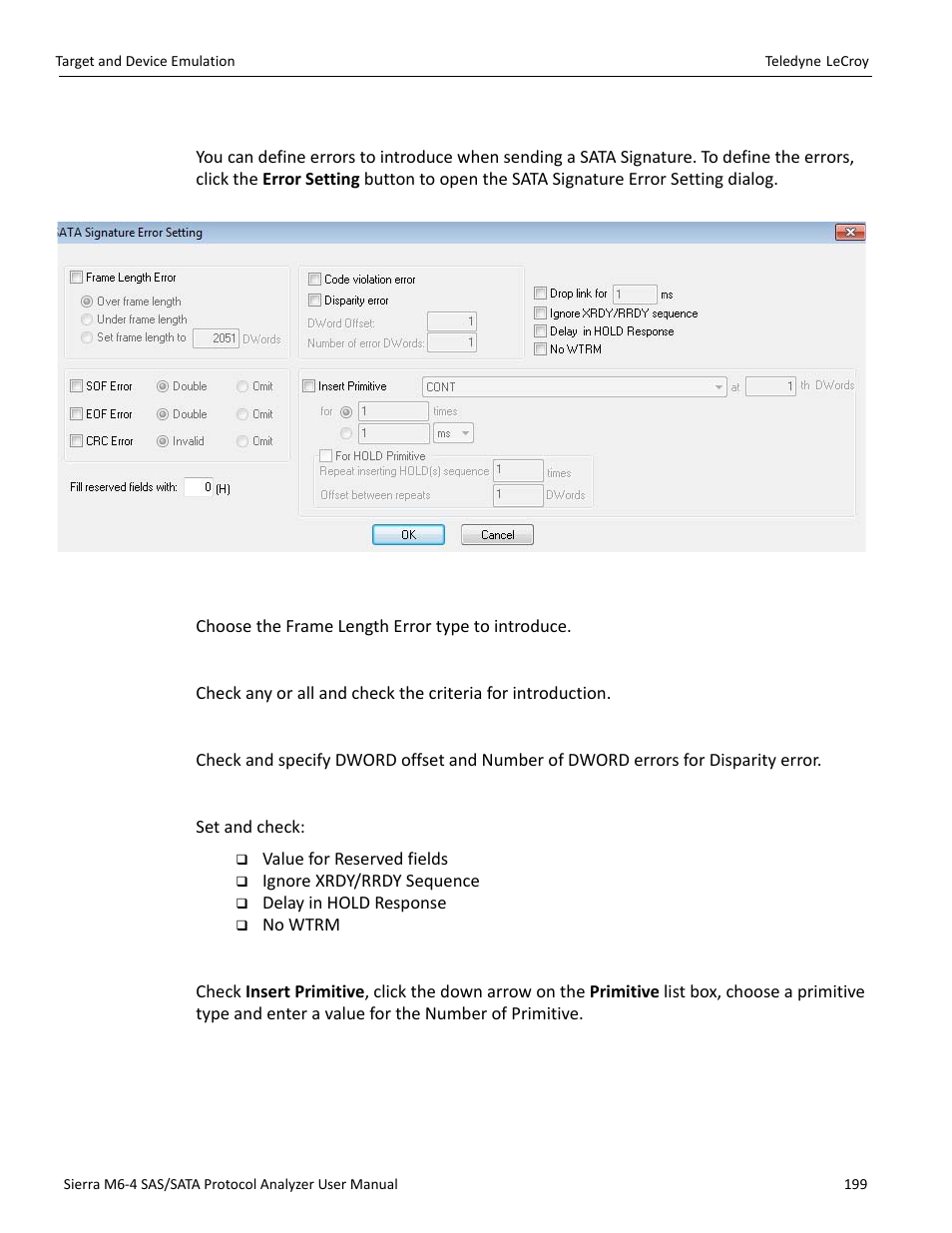 9 sata signature errors | Teledyne LeCroy Sierra M6-4 SAS_SATA Protocol Analyzer User Manual User Manual | Page 201 / 498