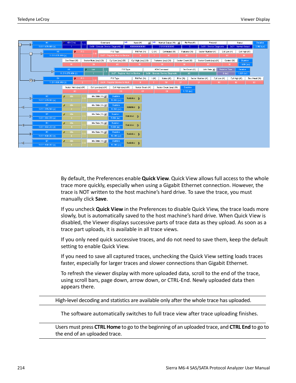 1 quick view | Teledyne LeCroy Sierra M6-4 SAS_SATA Protocol Analyzer User Manual User Manual | Page 218 / 498