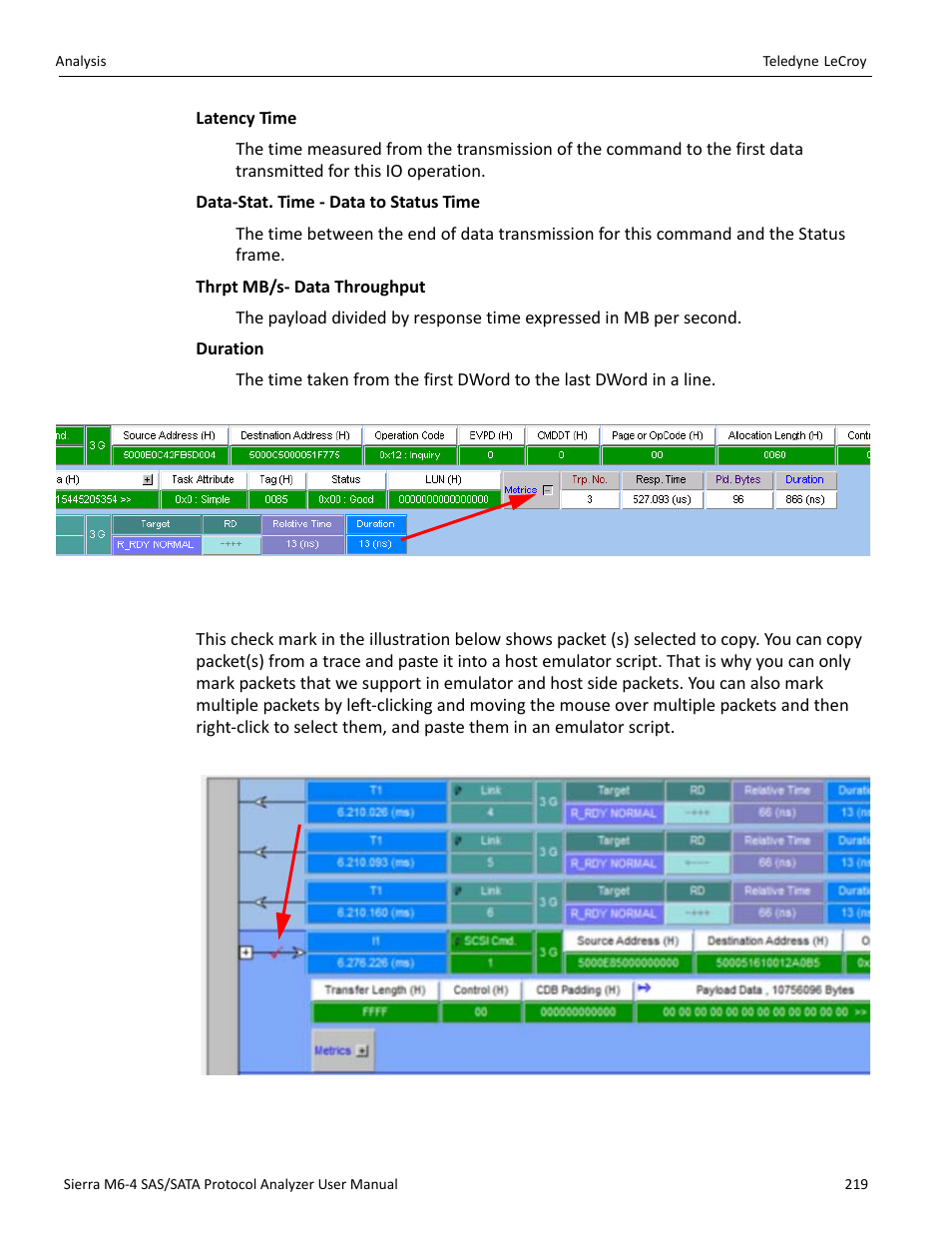 Teledyne LeCroy Sierra M6-4 SAS_SATA Protocol Analyzer User Manual User Manual | Page 223 / 498