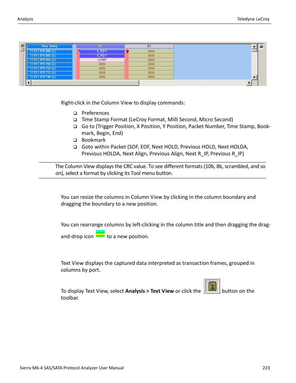 7 text view | Teledyne LeCroy Sierra M6-4 SAS_SATA Protocol Analyzer User Manual User Manual | Page 227 / 498