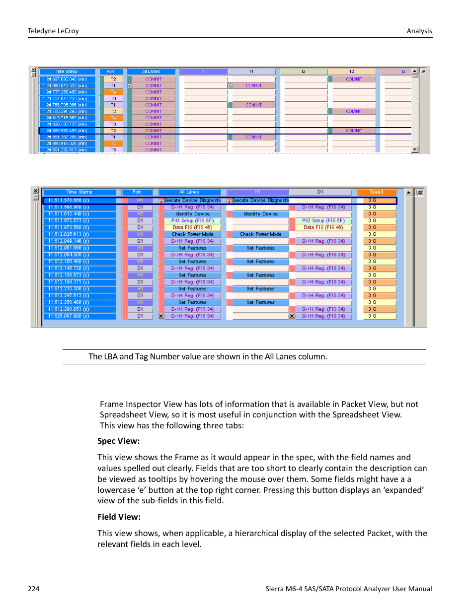 8 frame inspector view | Teledyne LeCroy Sierra M6-4 SAS_SATA Protocol Analyzer User Manual User Manual | Page 228 / 498