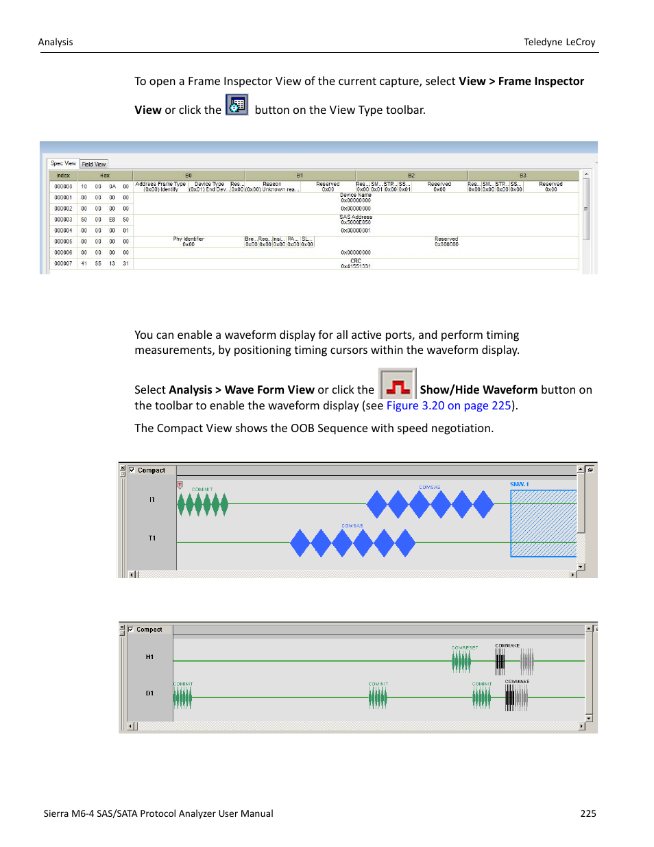 9 waveform display | Teledyne LeCroy Sierra M6-4 SAS_SATA Protocol Analyzer User Manual User Manual | Page 229 / 498