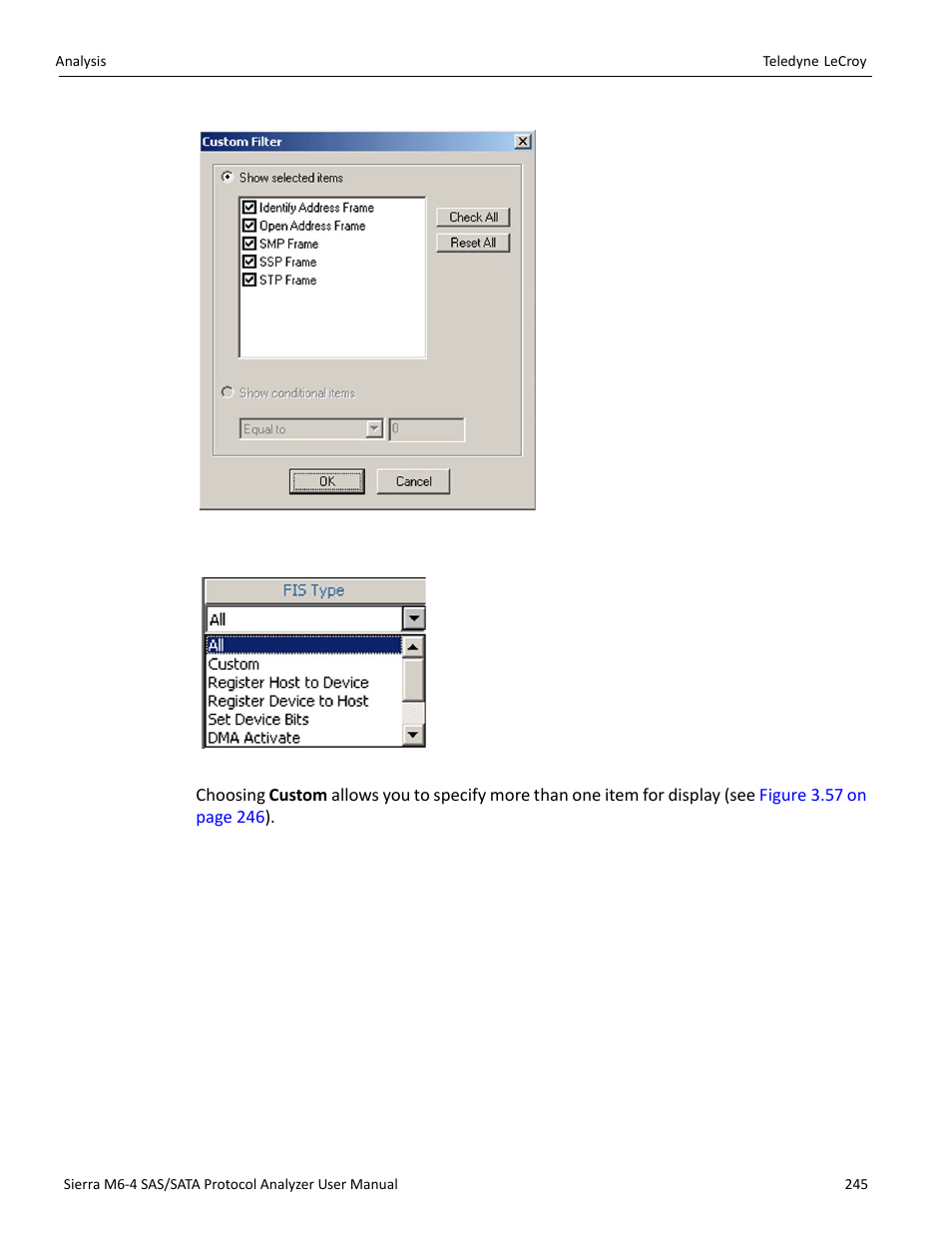 Teledyne LeCroy Sierra M6-4 SAS_SATA Protocol Analyzer User Manual User Manual | Page 249 / 498