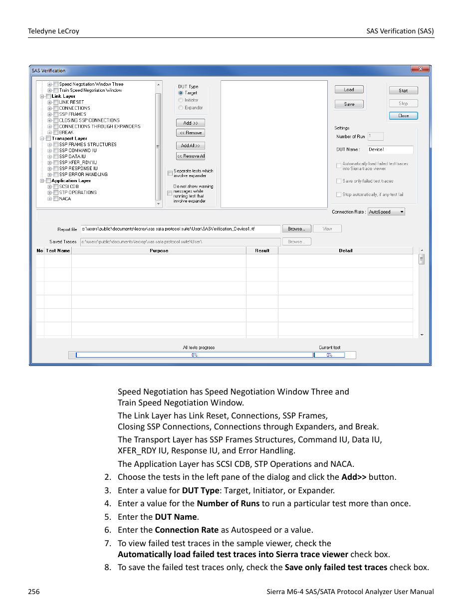 Verification dialog (see | Teledyne LeCroy Sierra M6-4 SAS_SATA Protocol Analyzer User Manual User Manual | Page 260 / 498