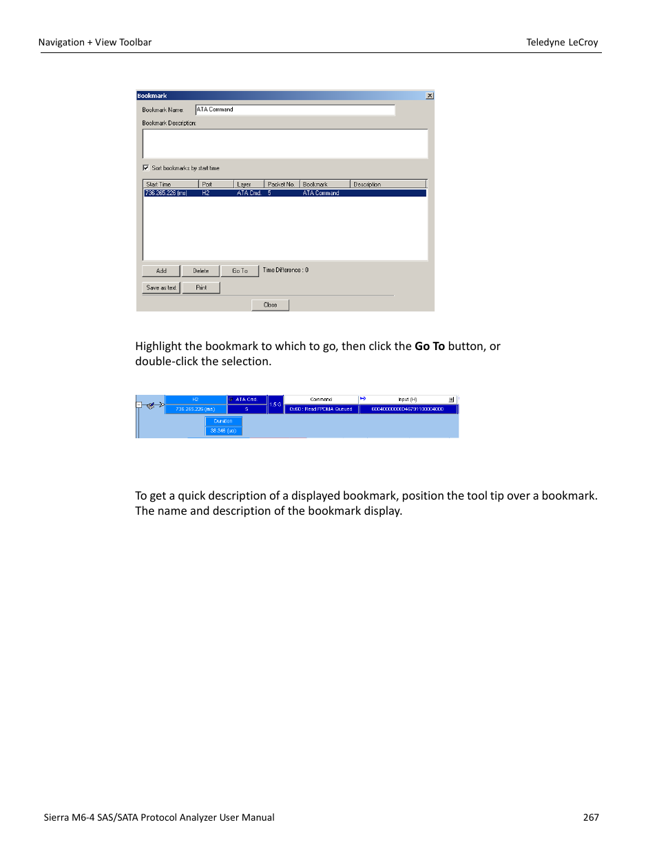 Bookmark description | Teledyne LeCroy Sierra M6-4 SAS_SATA Protocol Analyzer User Manual User Manual | Page 271 / 498