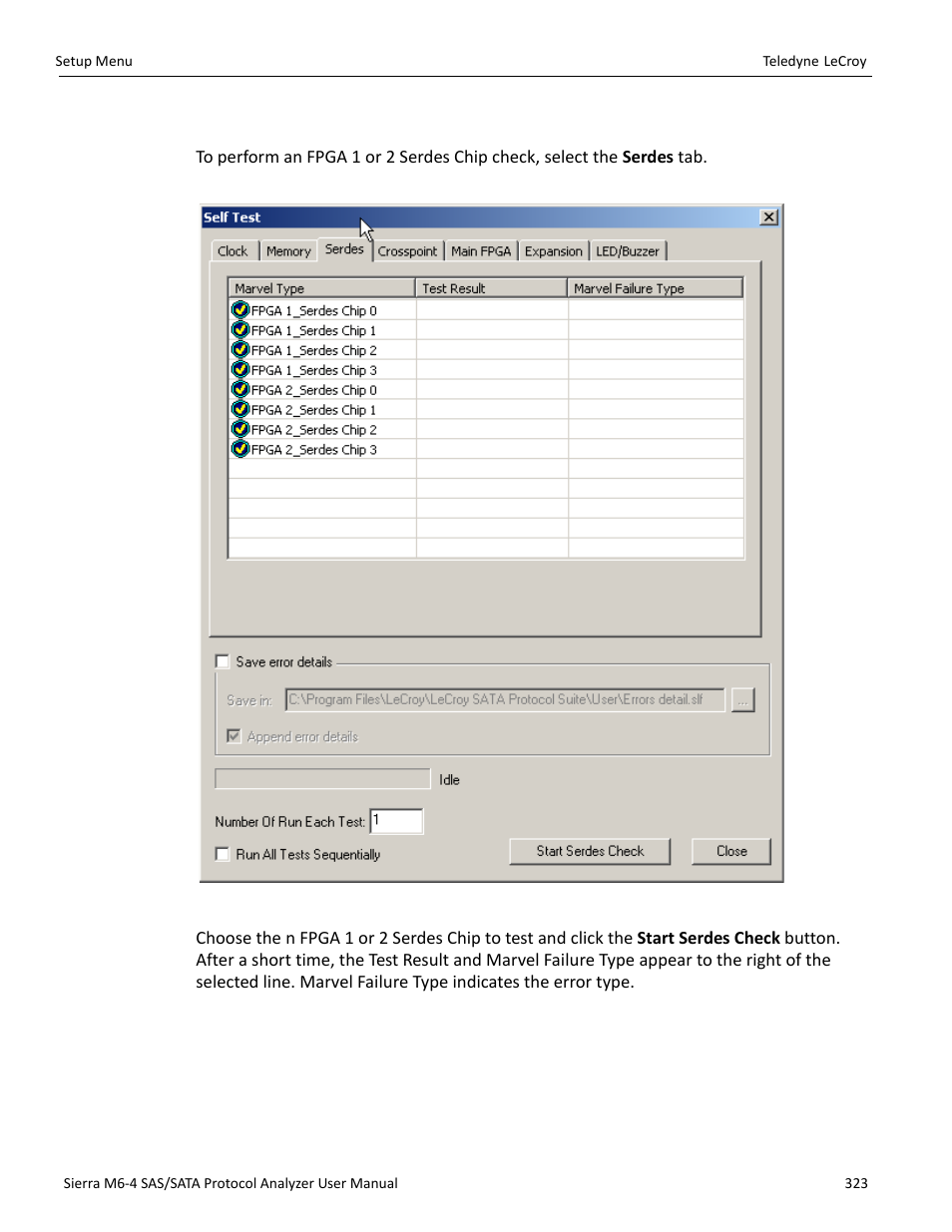4 serdes check | Teledyne LeCroy Sierra M6-4 SAS_SATA Protocol Analyzer User Manual User Manual | Page 327 / 498