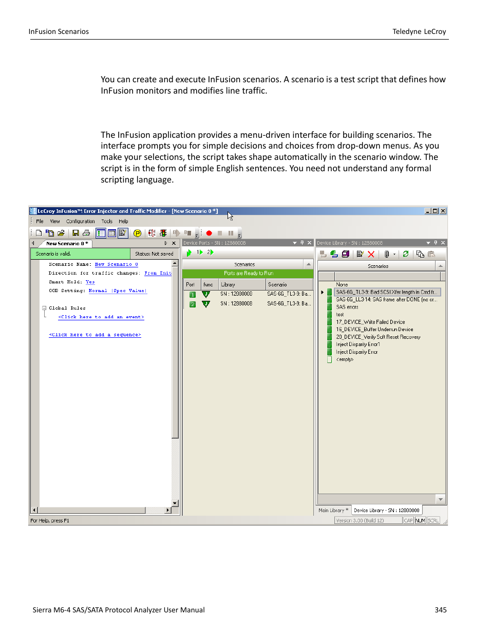 4 infusion scenarios, 1 scenarios overview | Teledyne LeCroy Sierra M6-4 SAS_SATA Protocol Analyzer User Manual User Manual | Page 349 / 498