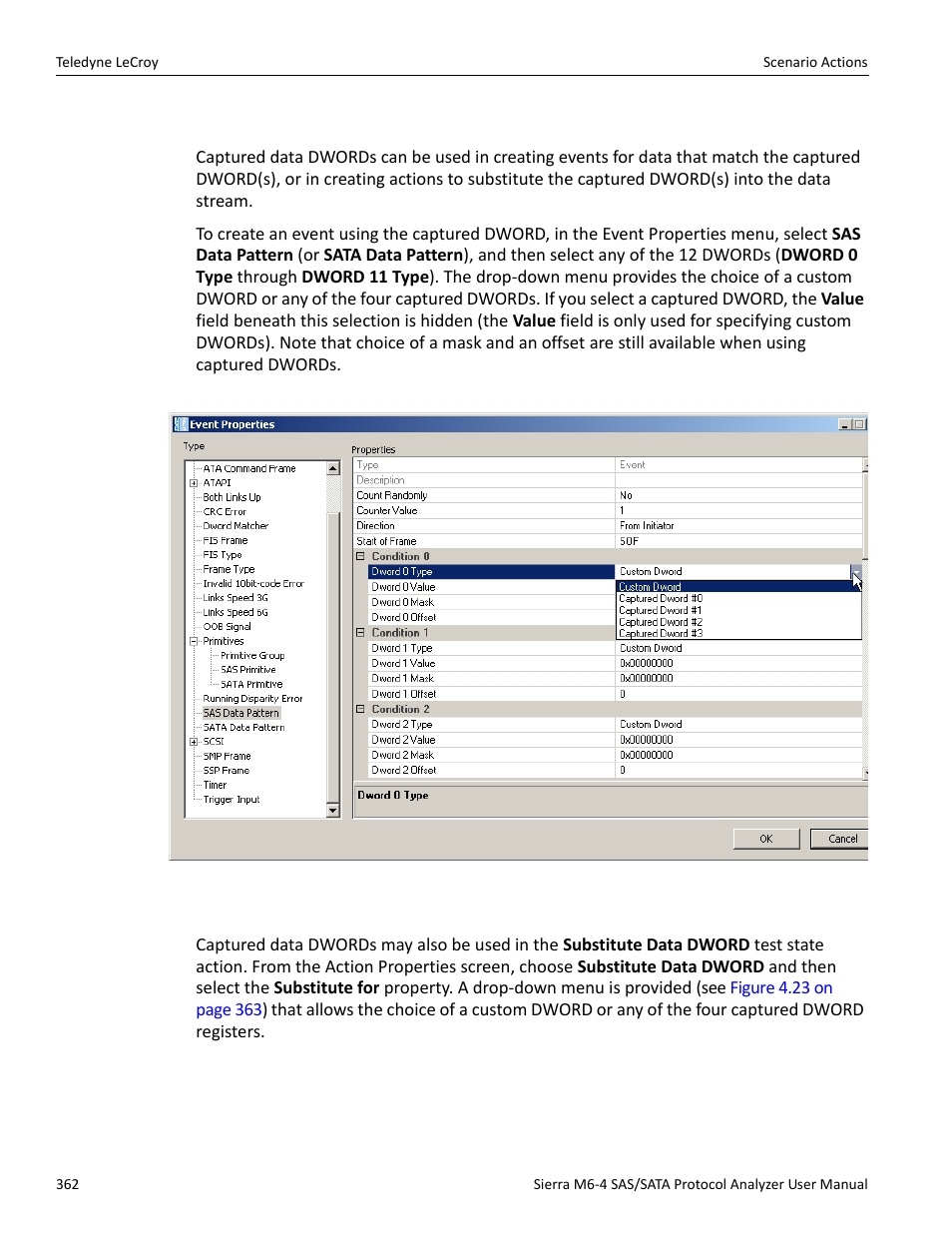 4 using captured data dwords | Teledyne LeCroy Sierra M6-4 SAS_SATA Protocol Analyzer User Manual User Manual | Page 366 / 498