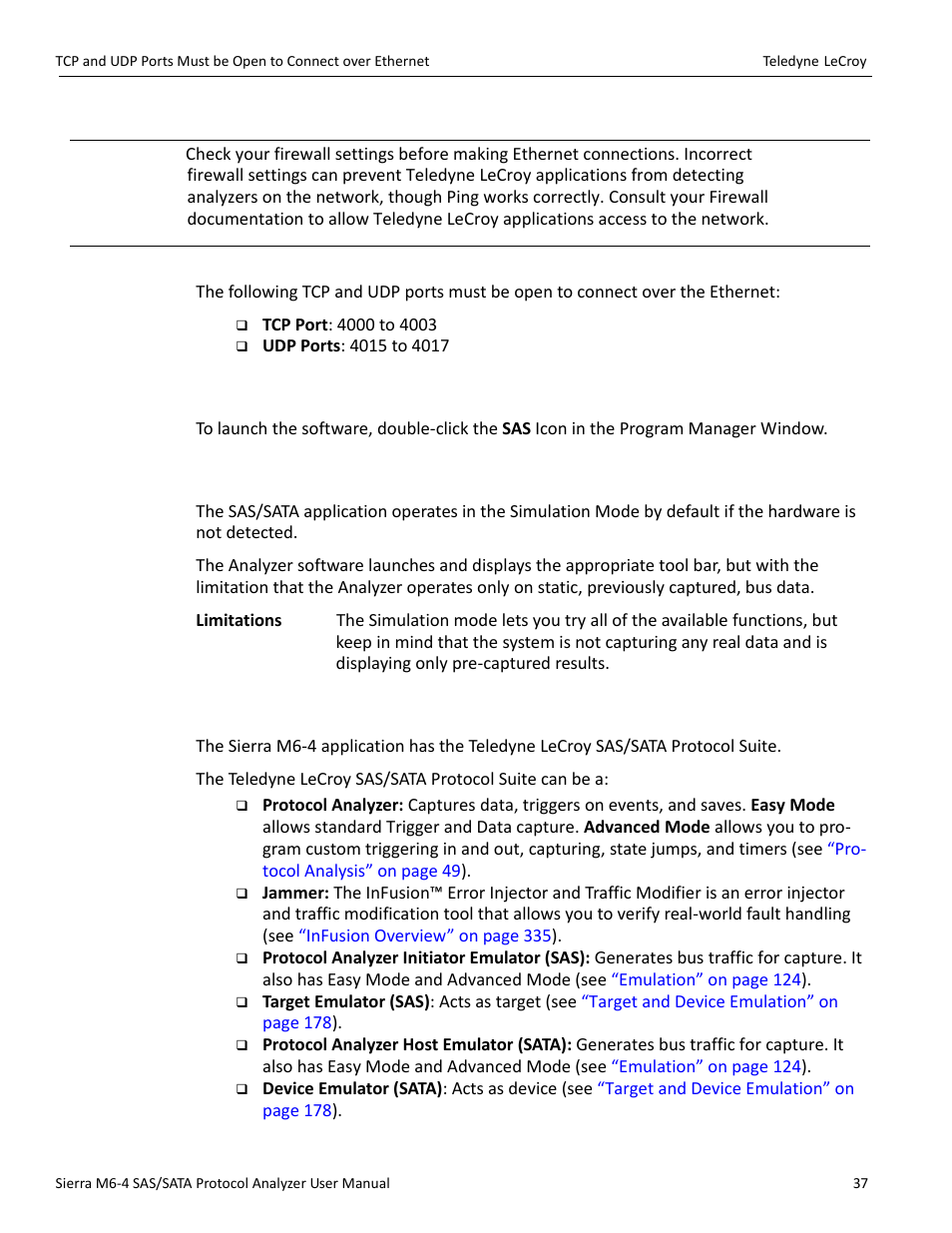 15 launching your analyzer, 16 operating in simulation mode, 17 using the software | Teledyne LeCroy Sierra M6-4 SAS_SATA Protocol Analyzer User Manual User Manual | Page 39 / 498