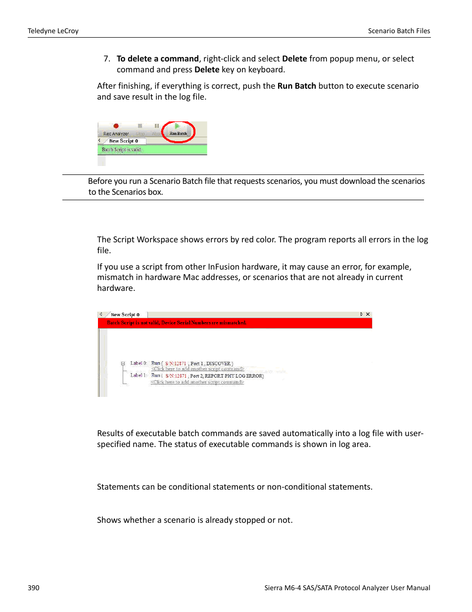 2 error checking, 3 log, 4 statements | Ifisstopped | Teledyne LeCroy Sierra M6-4 SAS_SATA Protocol Analyzer User Manual User Manual | Page 394 / 498