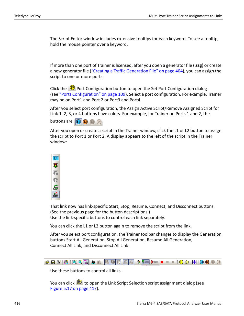 Tooltips, 9 multi-port trainer script assignments to links, Multi‐port trainer script | Teledyne LeCroy Sierra M6-4 SAS_SATA Protocol Analyzer User Manual User Manual | Page 420 / 498