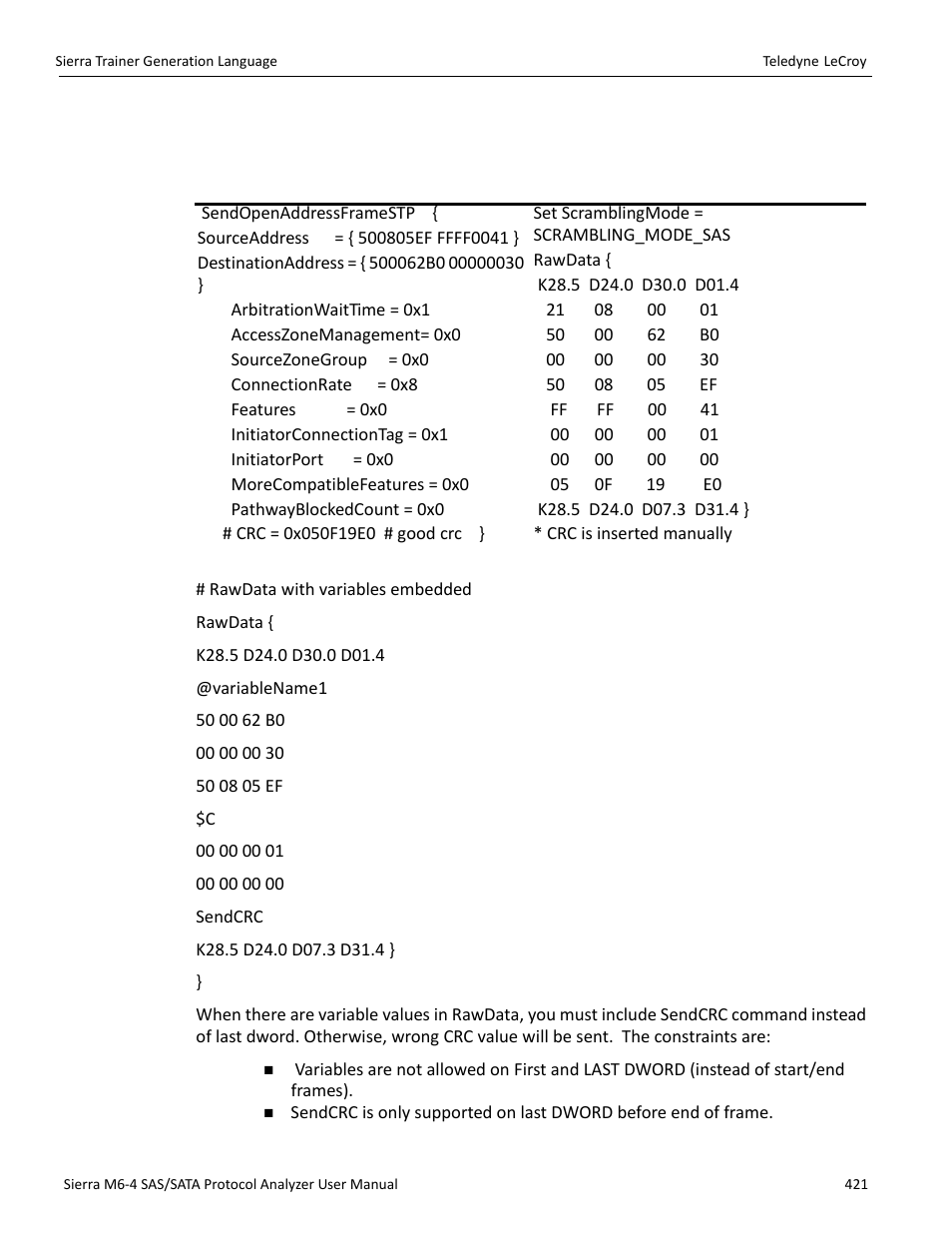 Teledyne LeCroy Sierra M6-4 SAS_SATA Protocol Analyzer User Manual User Manual | Page 425 / 498