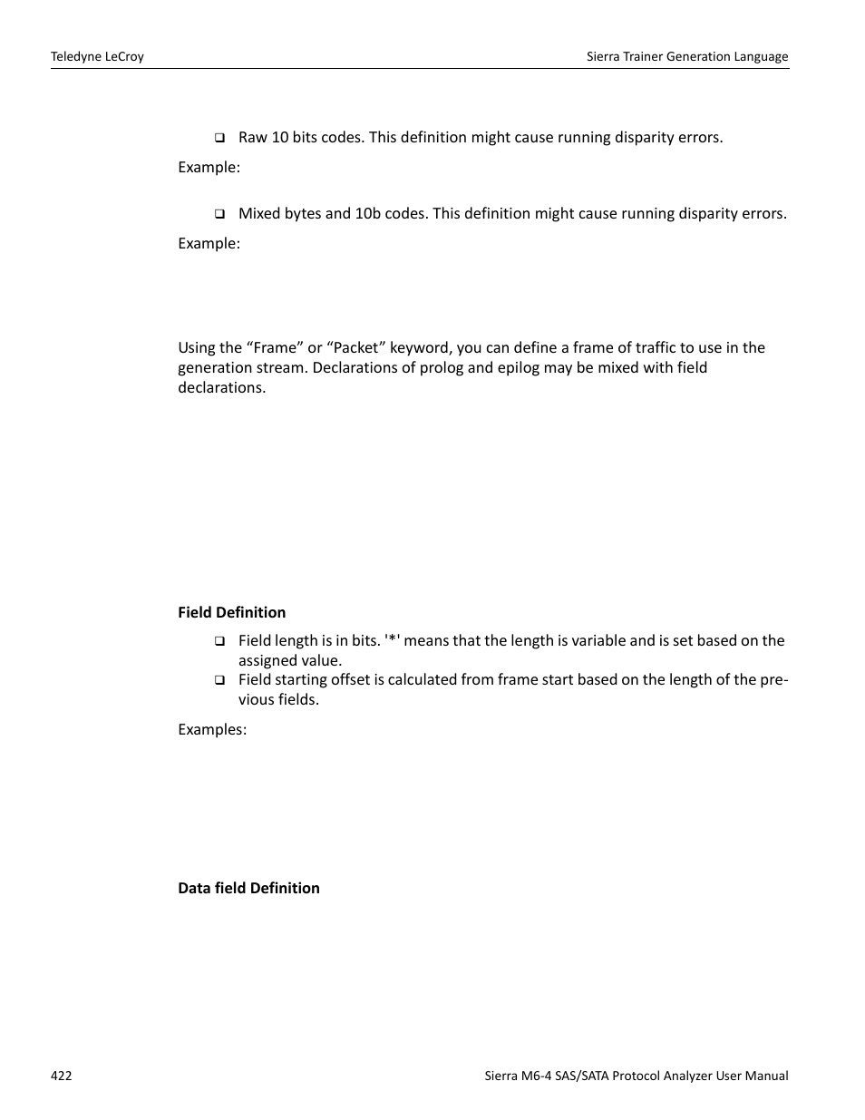 Packets/ frames | Teledyne LeCroy Sierra M6-4 SAS_SATA Protocol Analyzer User Manual User Manual | Page 426 / 498