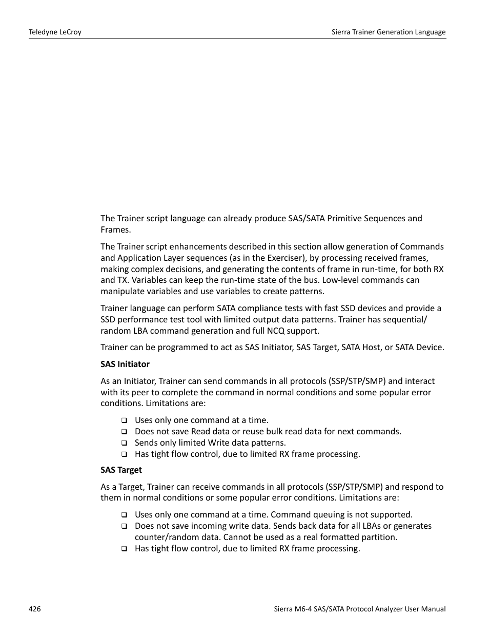 5 trainer script enhancements | Teledyne LeCroy Sierra M6-4 SAS_SATA Protocol Analyzer User Manual User Manual | Page 430 / 498