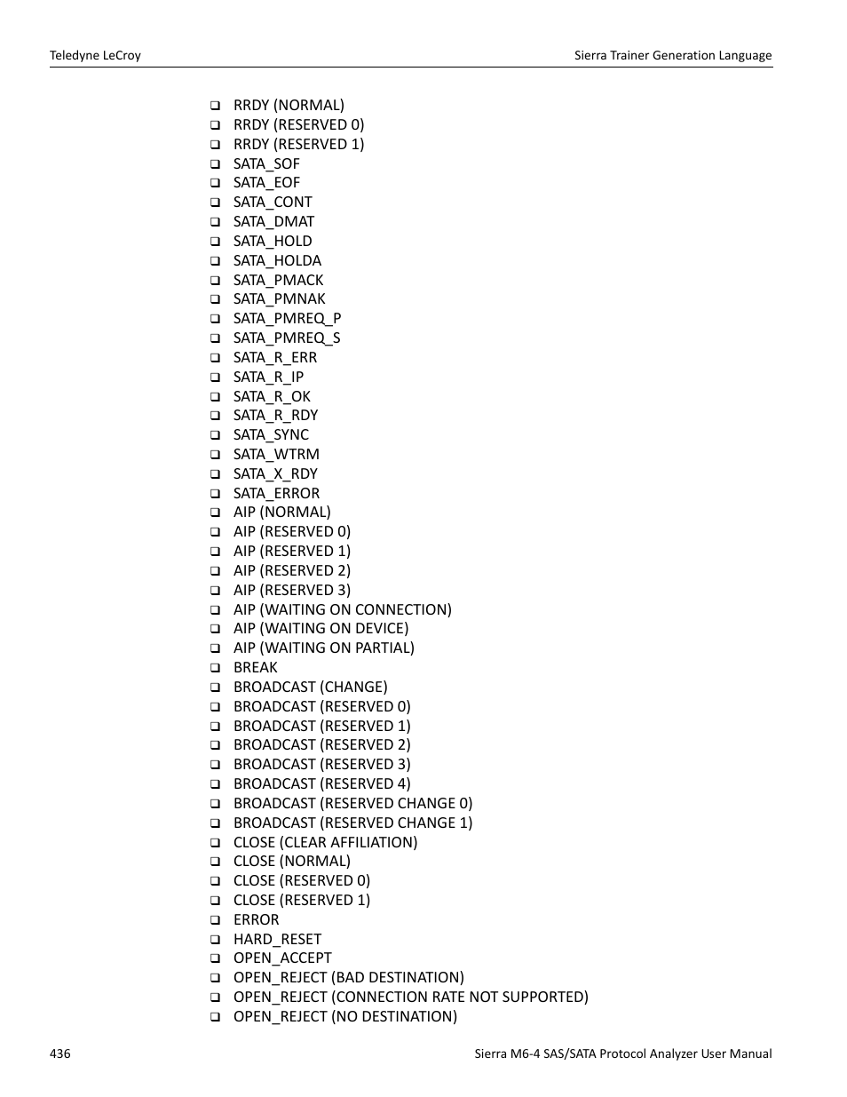 Teledyne LeCroy Sierra M6-4 SAS_SATA Protocol Analyzer User Manual User Manual | Page 440 / 498