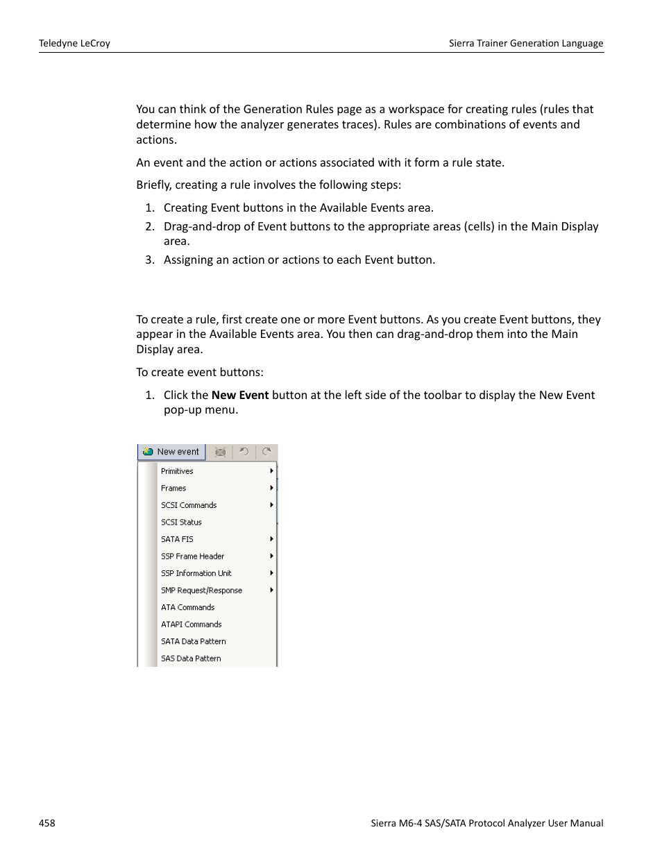 10 creating event buttons | Teledyne LeCroy Sierra M6-4 SAS_SATA Protocol Analyzer User Manual User Manual | Page 462 / 498