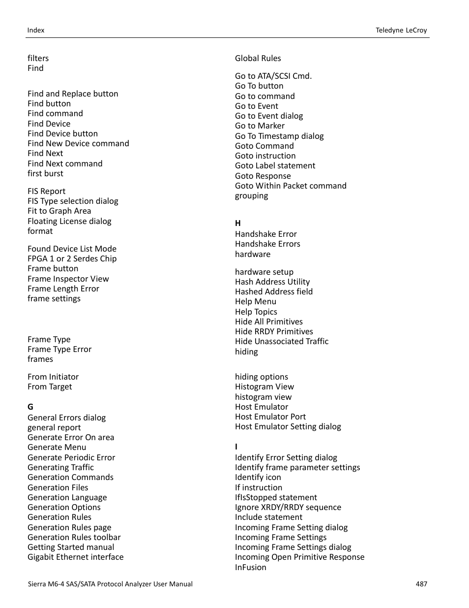 Teledyne LeCroy Sierra M6-4 SAS_SATA Protocol Analyzer User Manual User Manual | Page 491 / 498