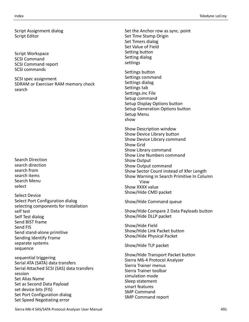 Teledyne LeCroy Sierra M6-4 SAS_SATA Protocol Analyzer User Manual User Manual | Page 495 / 498