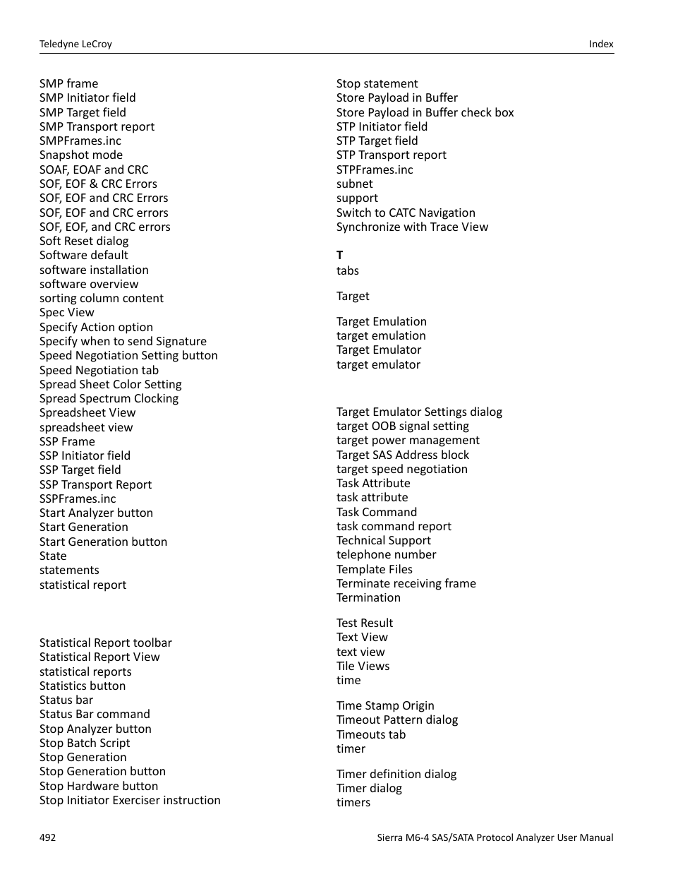 Teledyne LeCroy Sierra M6-4 SAS_SATA Protocol Analyzer User Manual User Manual | Page 496 / 498