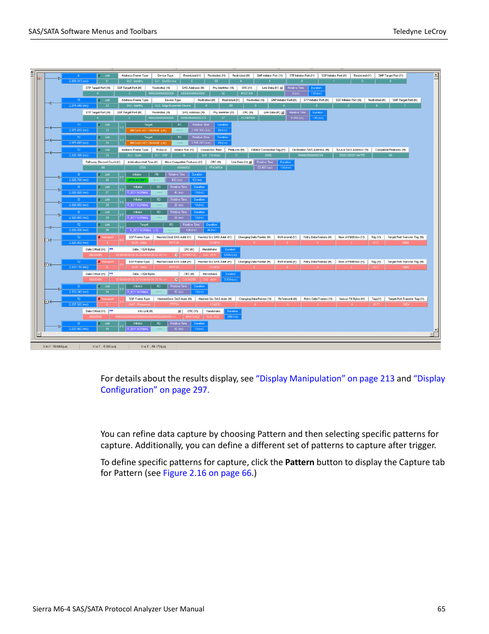 18 patterns and data capture setup | Teledyne LeCroy Sierra M6-4 SAS_SATA Protocol Analyzer User Manual User Manual | Page 67 / 498