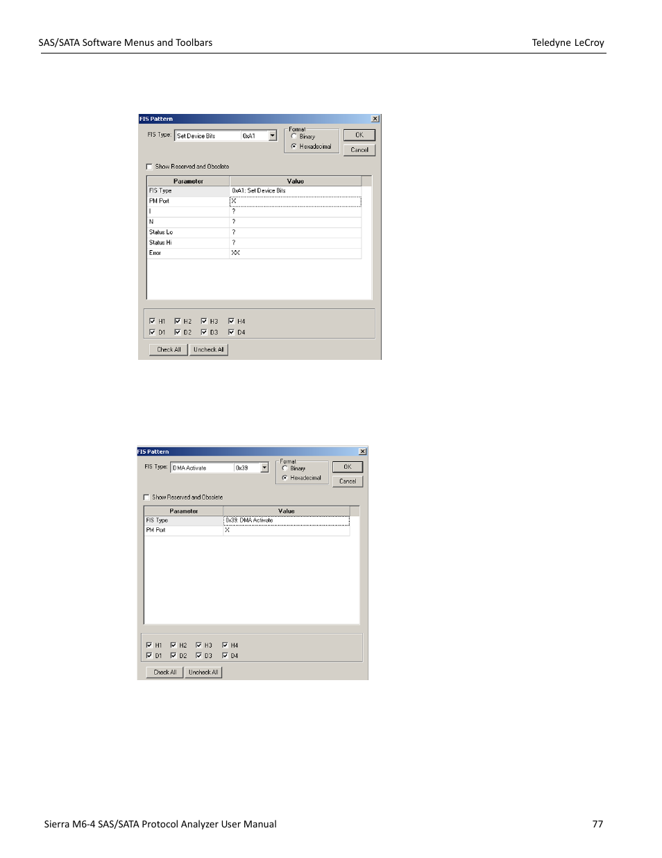 Set device bits, Dma activate | Teledyne LeCroy Sierra M6-4 SAS_SATA Protocol Analyzer User Manual User Manual | Page 79 / 498