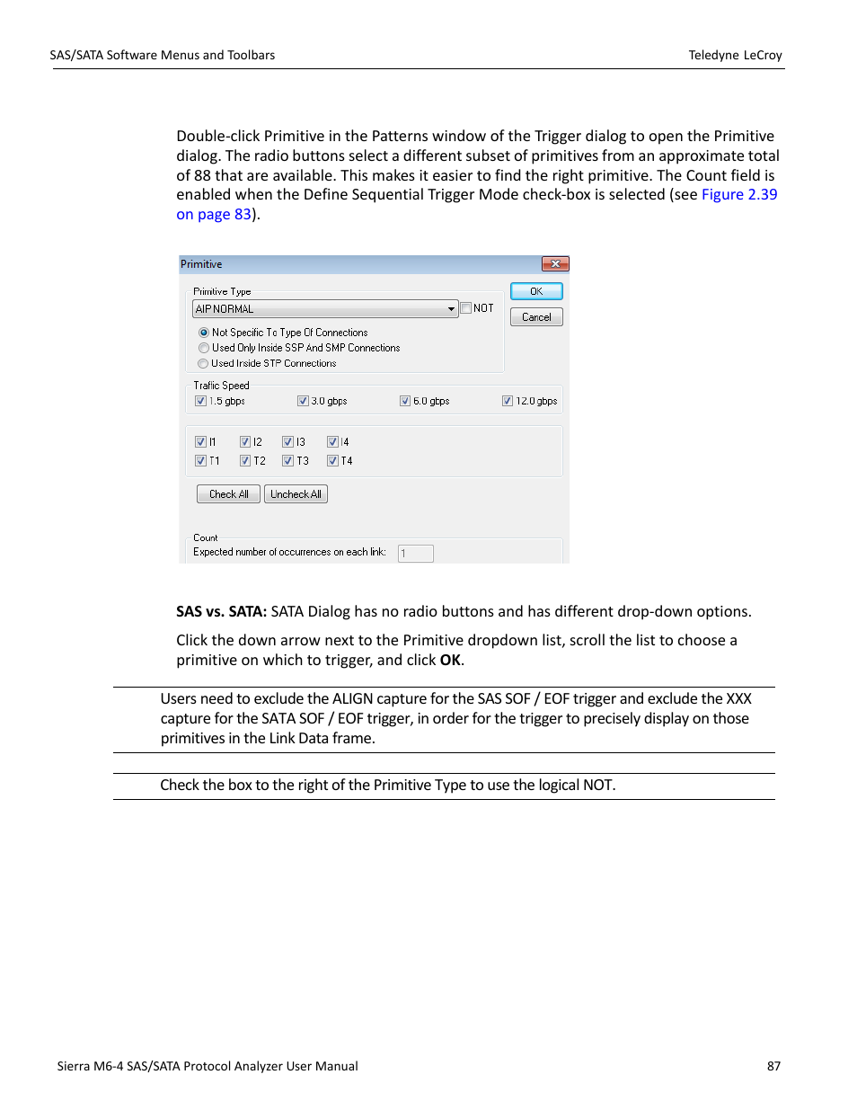 Primitive | Teledyne LeCroy Sierra M6-4 SAS_SATA Protocol Analyzer User Manual User Manual | Page 89 / 498