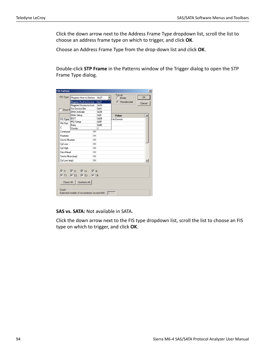 Stp frame | Teledyne LeCroy Sierra M6-4 SAS_SATA Protocol Analyzer User Manual User Manual | Page 96 / 498