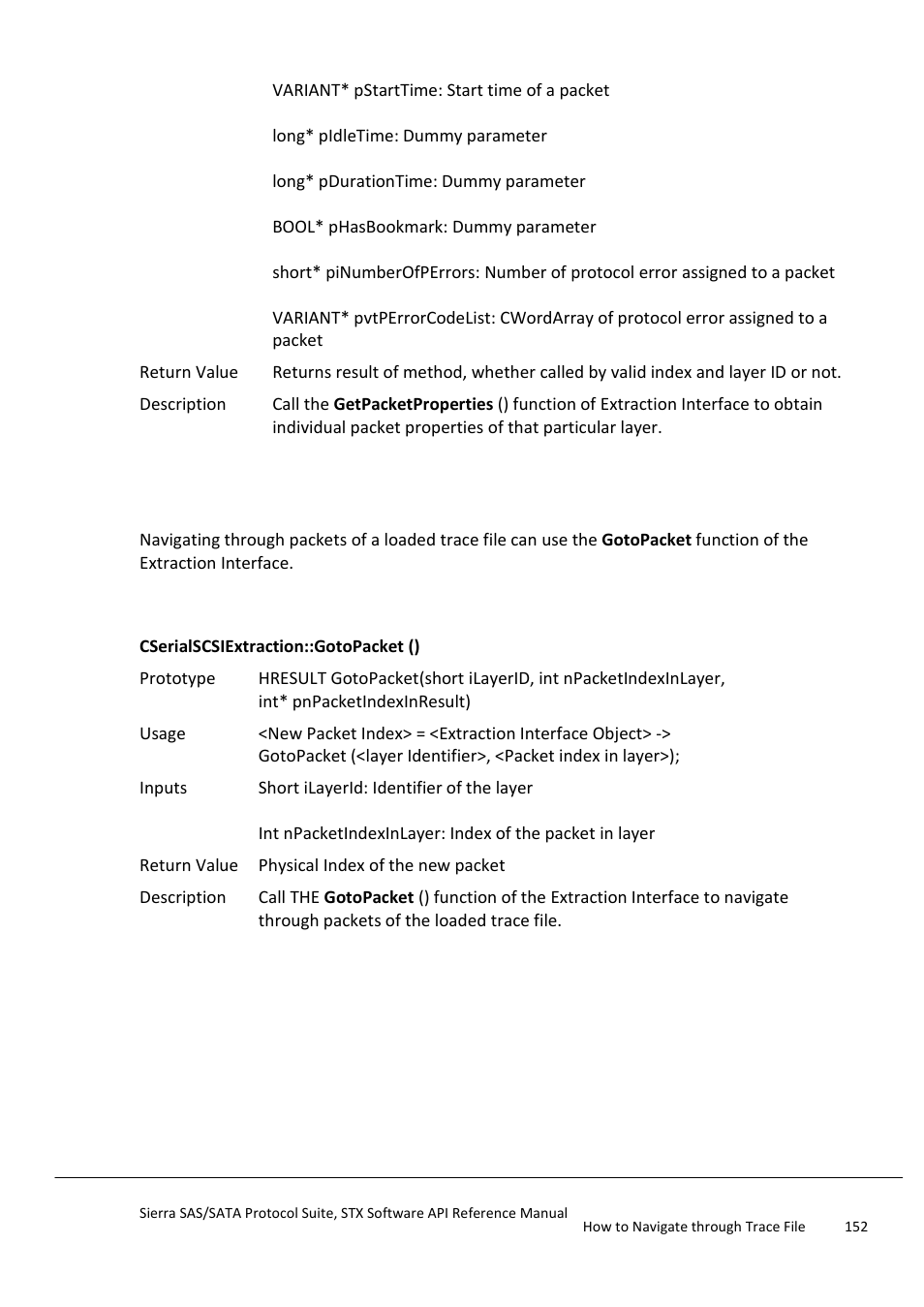 Navigate through packets | Teledyne LeCroy Sierra SAS_SATA Protocol Analyzer STX API Reference Manual User Manual | Page 152 / 979