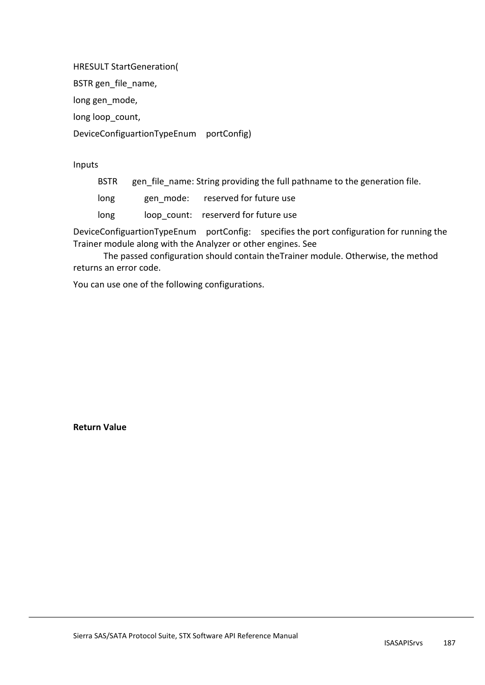 Startgeneration | Teledyne LeCroy Sierra SAS_SATA Protocol Analyzer STX API Reference Manual User Manual | Page 187 / 979