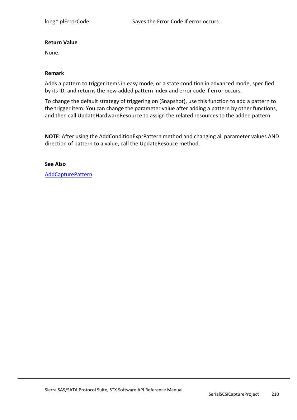 Addconditionexprtimertoken | Teledyne LeCroy Sierra SAS_SATA Protocol Analyzer STX API Reference Manual User Manual | Page 210 / 979