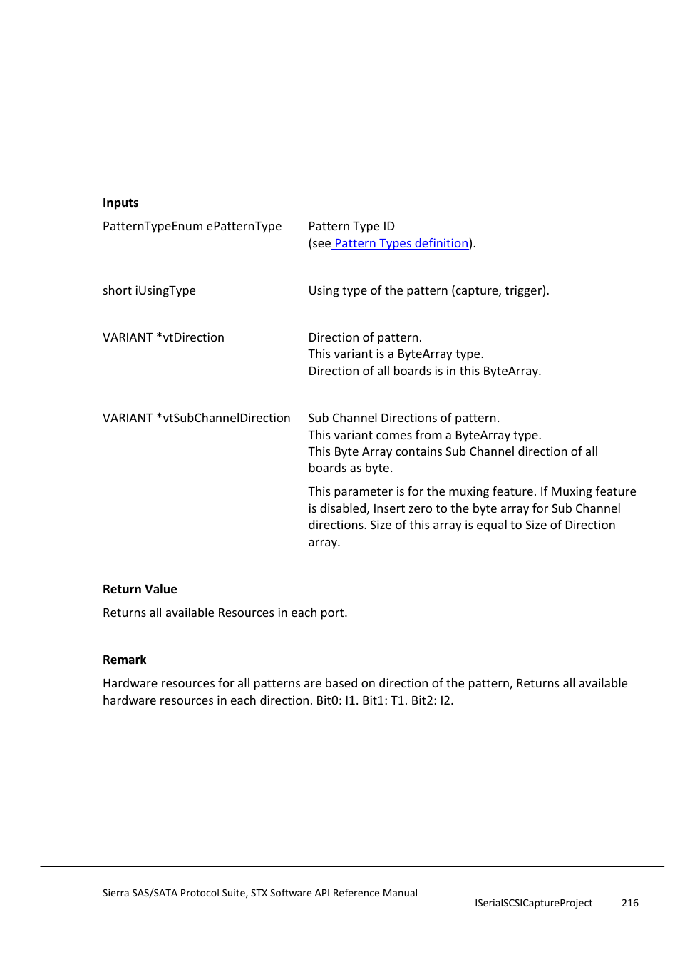 Getavailablehwresource, Getcapturefistype | Teledyne LeCroy Sierra SAS_SATA Protocol Analyzer STX API Reference Manual User Manual | Page 216 / 979