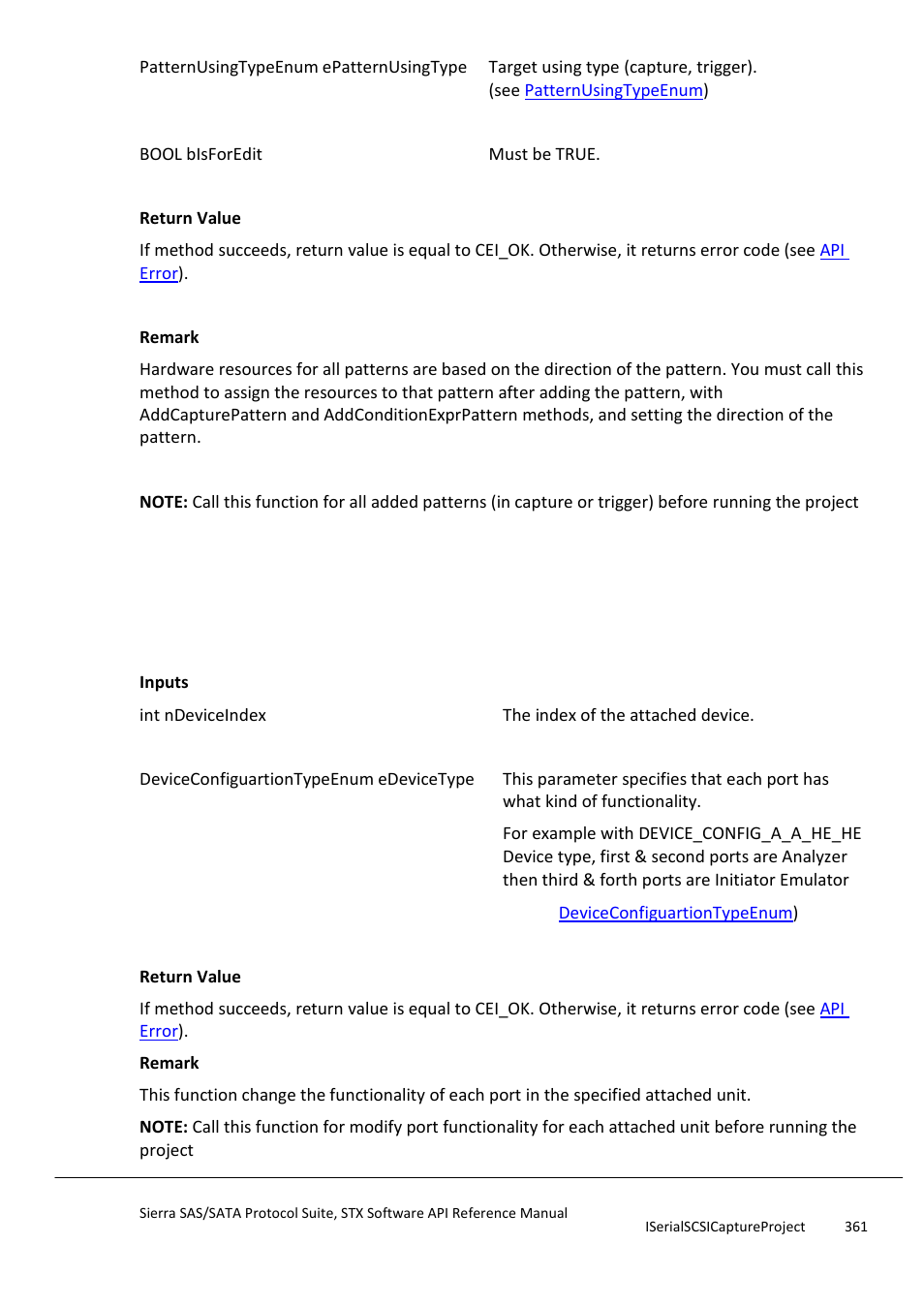 Setdevicetype | Teledyne LeCroy Sierra SAS_SATA Protocol Analyzer STX API Reference Manual User Manual | Page 361 / 979