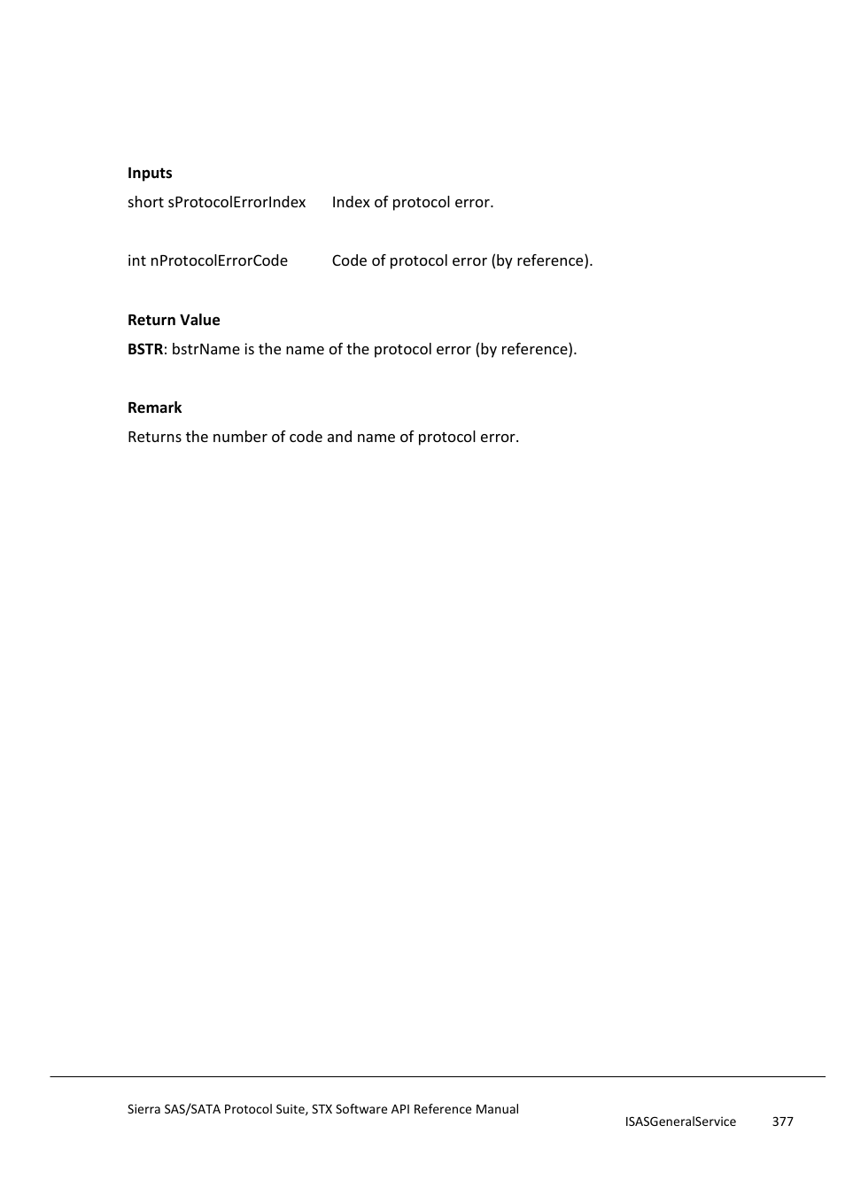 Getsupportedhwprotocolerror, Getsamplefileproperties | Teledyne LeCroy Sierra SAS_SATA Protocol Analyzer STX API Reference Manual User Manual | Page 377 / 979