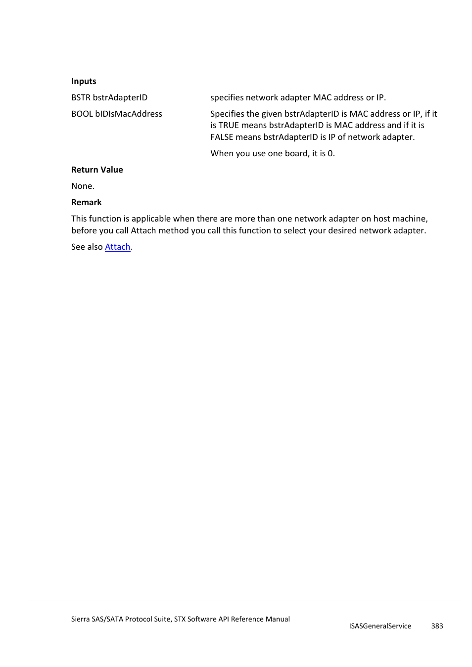 Selectnetworkadapter, Iexerciserengine | Teledyne LeCroy Sierra SAS_SATA Protocol Analyzer STX API Reference Manual User Manual | Page 383 / 979