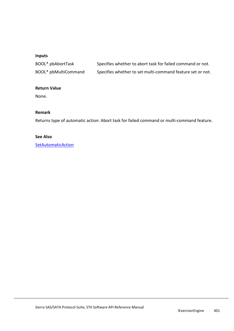 Getautomaticaction, Getautoupdateproperties | Teledyne LeCroy Sierra SAS_SATA Protocol Analyzer STX API Reference Manual User Manual | Page 401 / 979