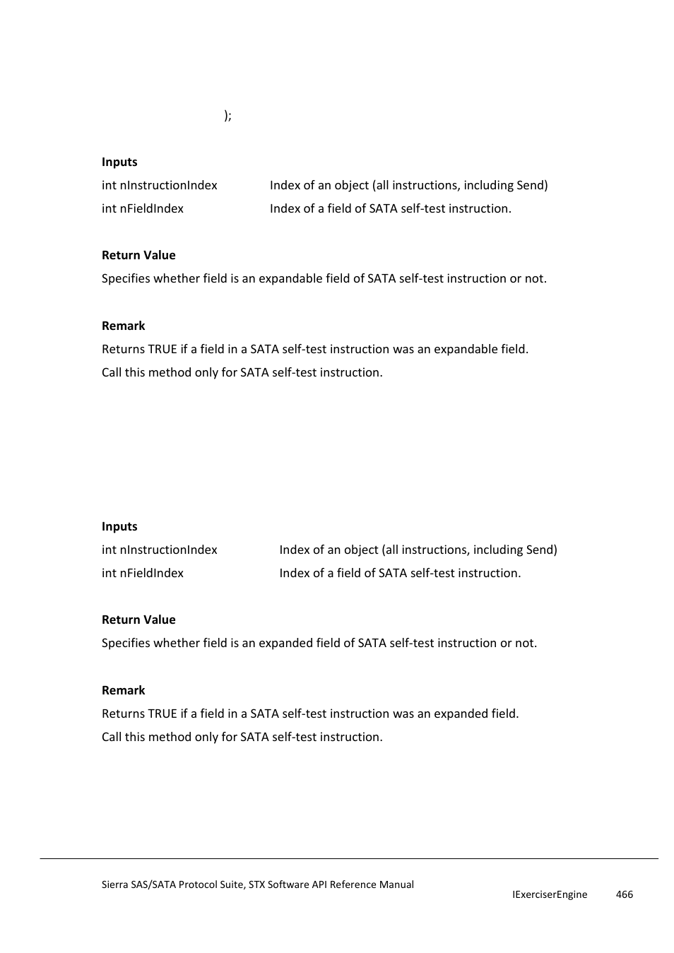 Issataselftestinstructionfieldexpandable, Issataselftestinstructionfieldexpanded, Issataselftestinstructionfieldexpand | Able, Iswritecommand | Teledyne LeCroy Sierra SAS_SATA Protocol Analyzer STX API Reference Manual User Manual | Page 466 / 979