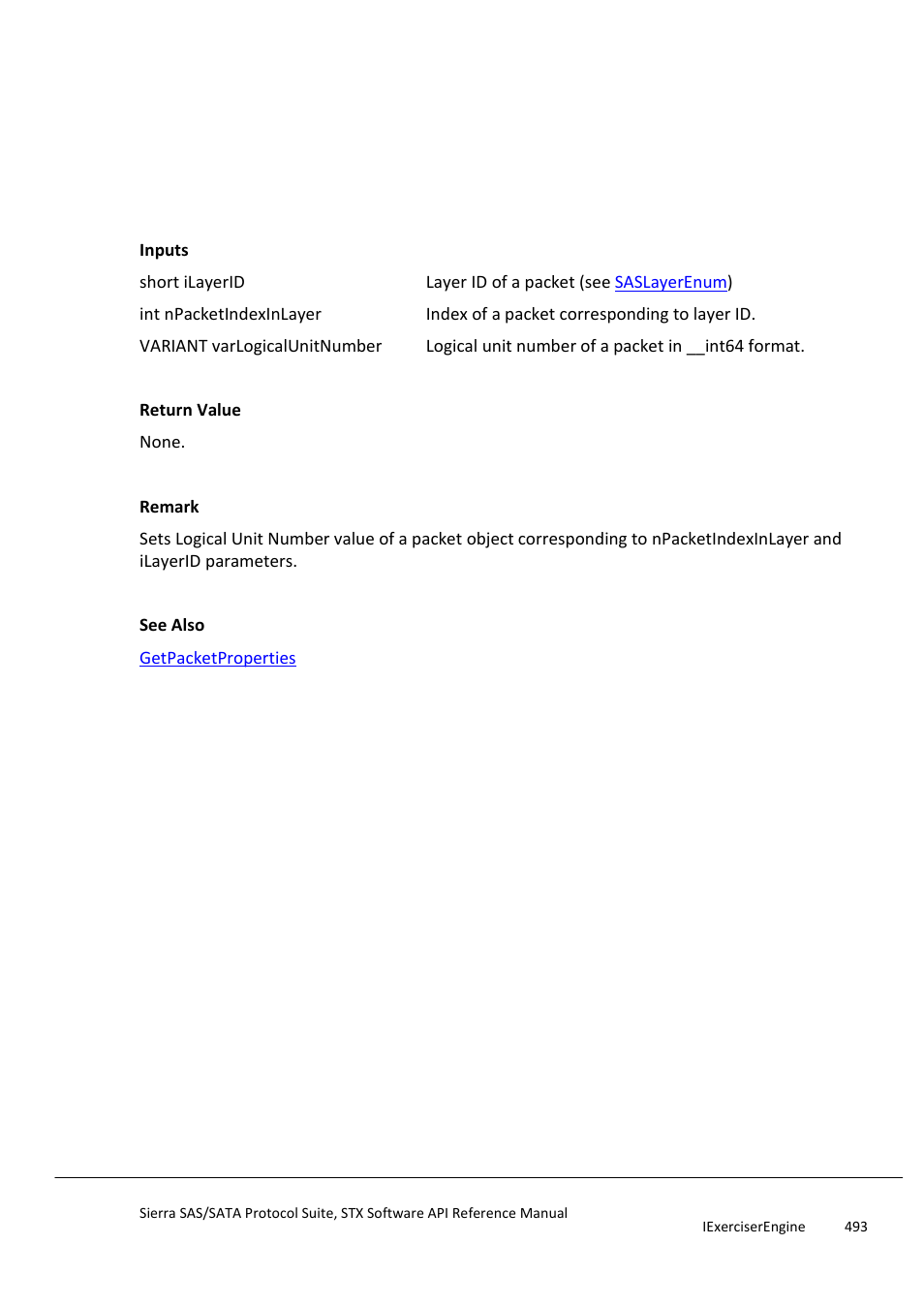 Setlogicalunitnumber, Setloopinstructioncounter | Teledyne LeCroy Sierra SAS_SATA Protocol Analyzer STX API Reference Manual User Manual | Page 493 / 979