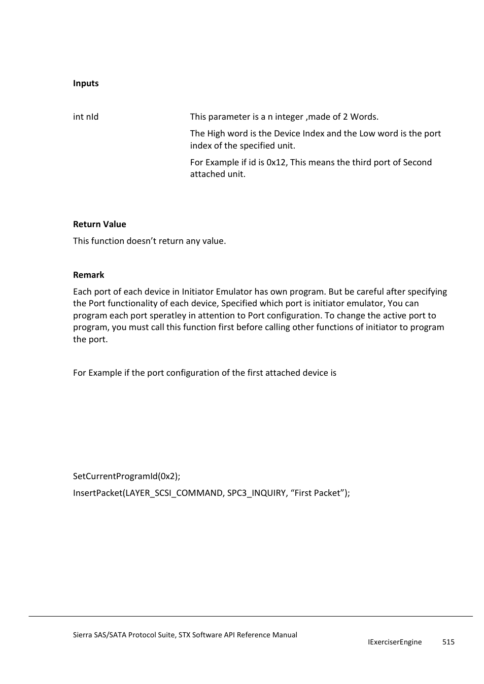 Setcurrentprogramid, Getcurrentprogramid | Teledyne LeCroy Sierra SAS_SATA Protocol Analyzer STX API Reference Manual User Manual | Page 515 / 979