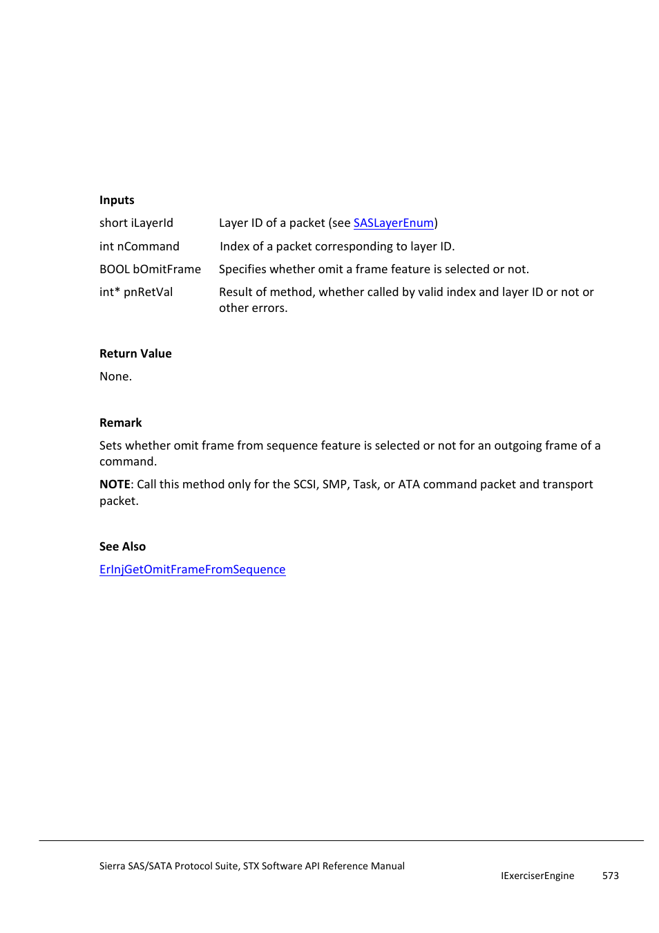 Erinjsetomitframefromsequence, Erinjsetsenddelaytosendhandshake | Teledyne LeCroy Sierra SAS_SATA Protocol Analyzer STX API Reference Manual User Manual | Page 573 / 979
