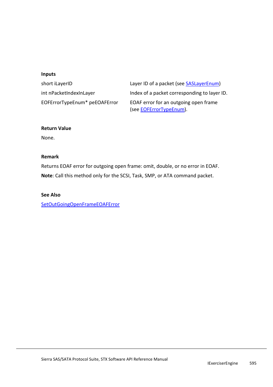 Getoutgoingopenframeeoaferror, Getoutgoingopenframefarmelengt, Herror | Teledyne LeCroy Sierra SAS_SATA Protocol Analyzer STX API Reference Manual User Manual | Page 595 / 979
