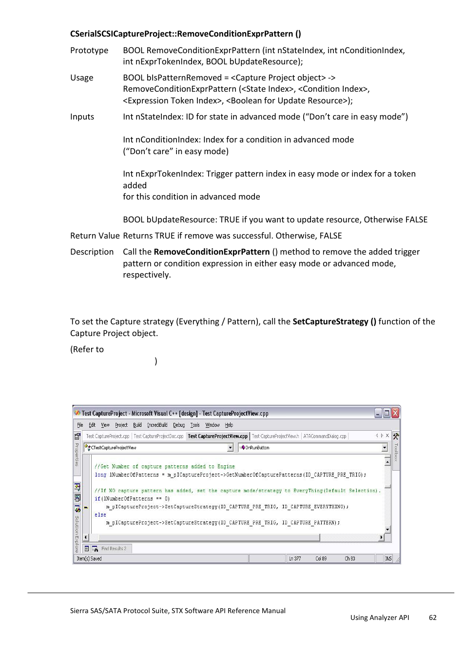 Set capture mode/ strategy, Set capture mode/strategy | Teledyne LeCroy Sierra SAS_SATA Protocol Analyzer STX API Reference Manual User Manual | Page 62 / 979