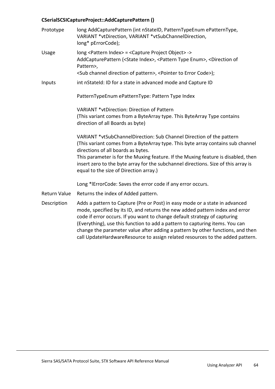Teledyne LeCroy Sierra SAS_SATA Protocol Analyzer STX API Reference Manual User Manual | Page 64 / 979