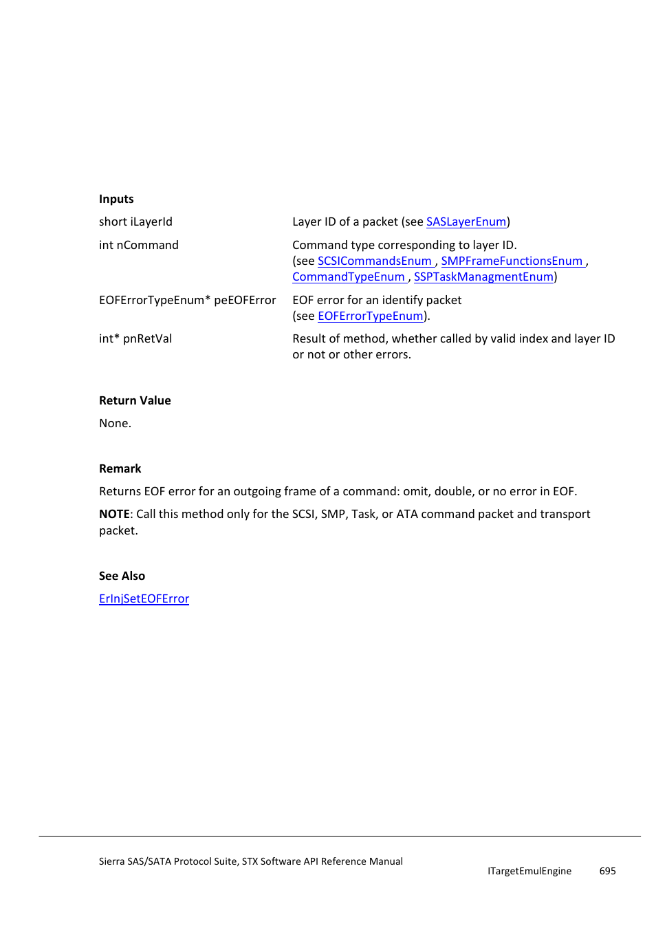 Erinjgeteoferror, Erinjgetfillbyteforreservedfield | Teledyne LeCroy Sierra SAS_SATA Protocol Analyzer STX API Reference Manual User Manual | Page 695 / 979