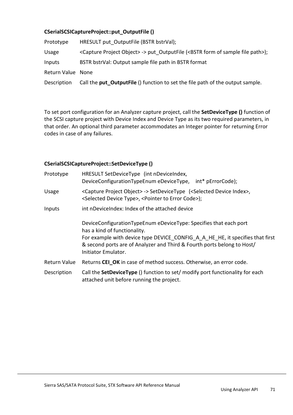 Set port configuration, Summary | Teledyne LeCroy Sierra SAS_SATA Protocol Analyzer STX API Reference Manual User Manual | Page 71 / 979