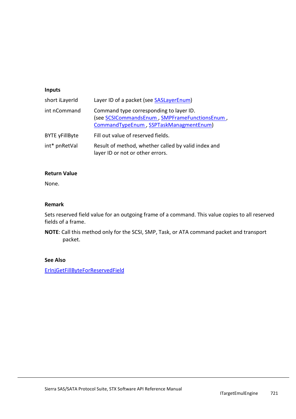 Erinjsetfillbyteforreservedfield, Erinjsetframeerrortype | Teledyne LeCroy Sierra SAS_SATA Protocol Analyzer STX API Reference Manual User Manual | Page 721 / 979