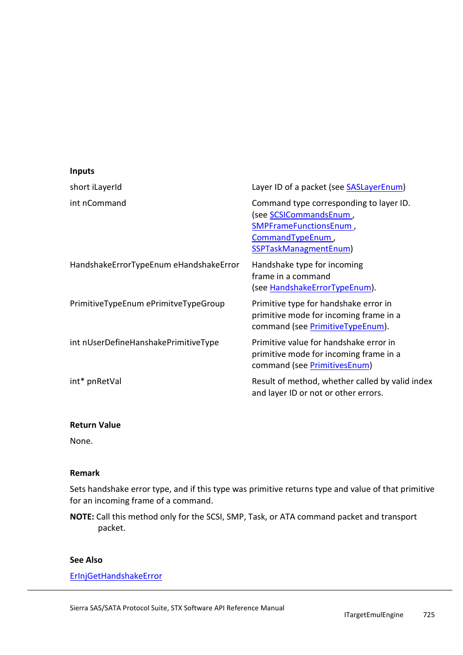 Erinjsethandshakeerror | Teledyne LeCroy Sierra SAS_SATA Protocol Analyzer STX API Reference Manual User Manual | Page 725 / 979