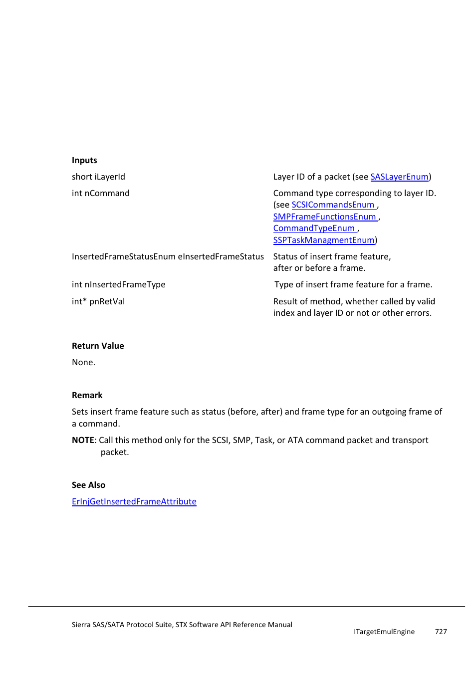 Erinjsetinsertedframeattribute, Erinjsetinsertprimitive | Teledyne LeCroy Sierra SAS_SATA Protocol Analyzer STX API Reference Manual User Manual | Page 727 / 979