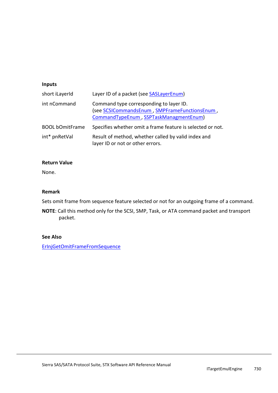 Erinjsetomitframefromsequence, Erinjsetsenddelaytosendhandshake | Teledyne LeCroy Sierra SAS_SATA Protocol Analyzer STX API Reference Manual User Manual | Page 730 / 979