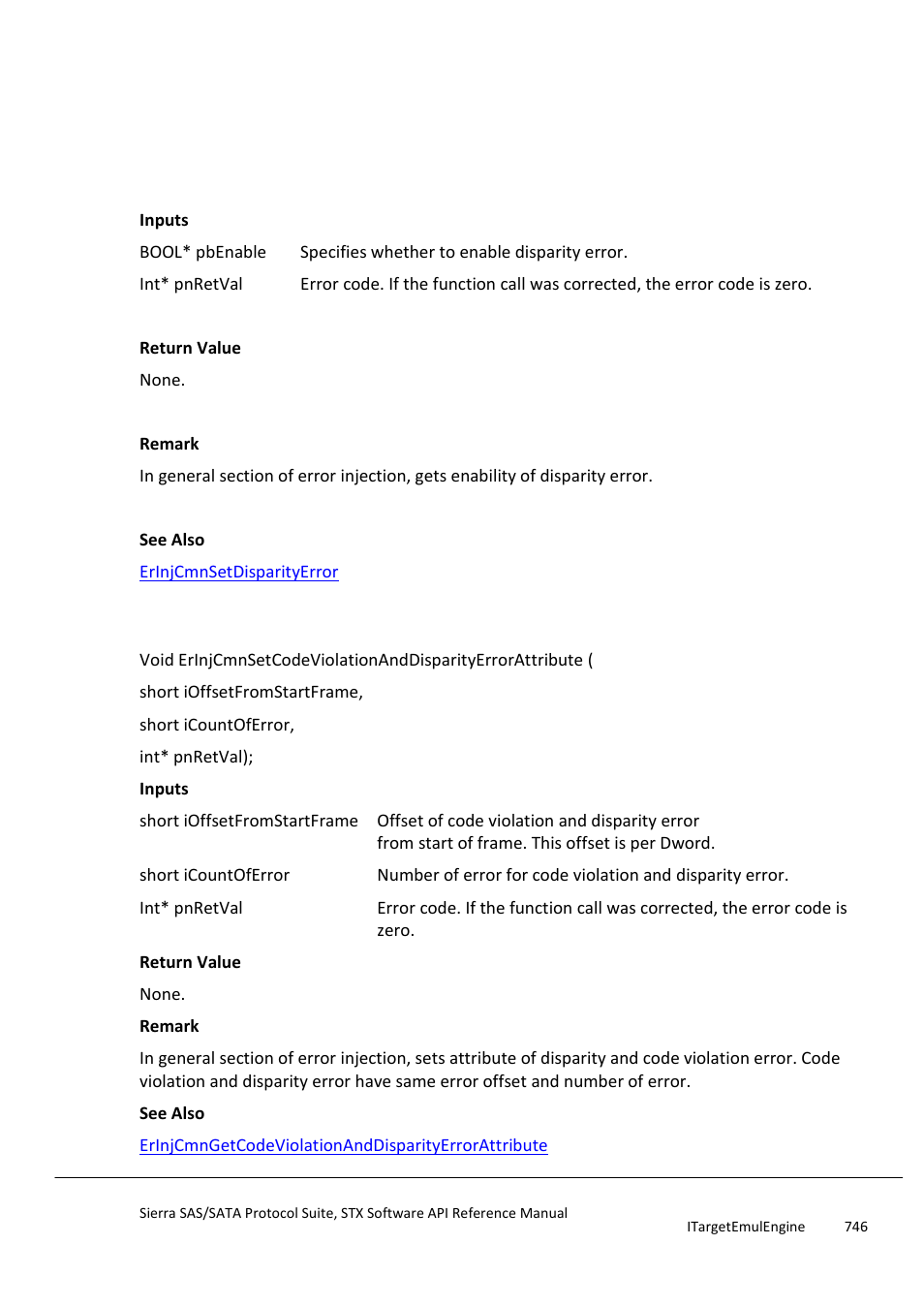 Erinjcmngetdisparityerror, Erinjcmnsetcodeviolationanddisparityerrorattribute, Erinjcmnsetcodeviolationanddisparityerrorat | Tribute | Teledyne LeCroy Sierra SAS_SATA Protocol Analyzer STX API Reference Manual User Manual | Page 746 / 979