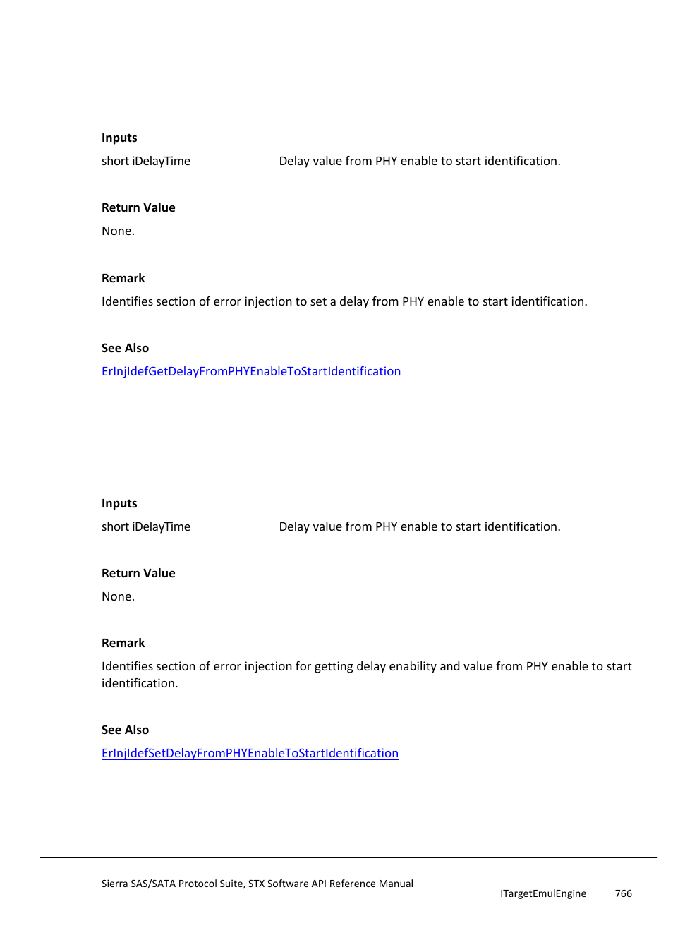 Erinjidefgetdelayfromphyenabletostartidenti, Fication, Erinjidefsetframetypeerror | Teledyne LeCroy Sierra SAS_SATA Protocol Analyzer STX API Reference Manual User Manual | Page 766 / 979